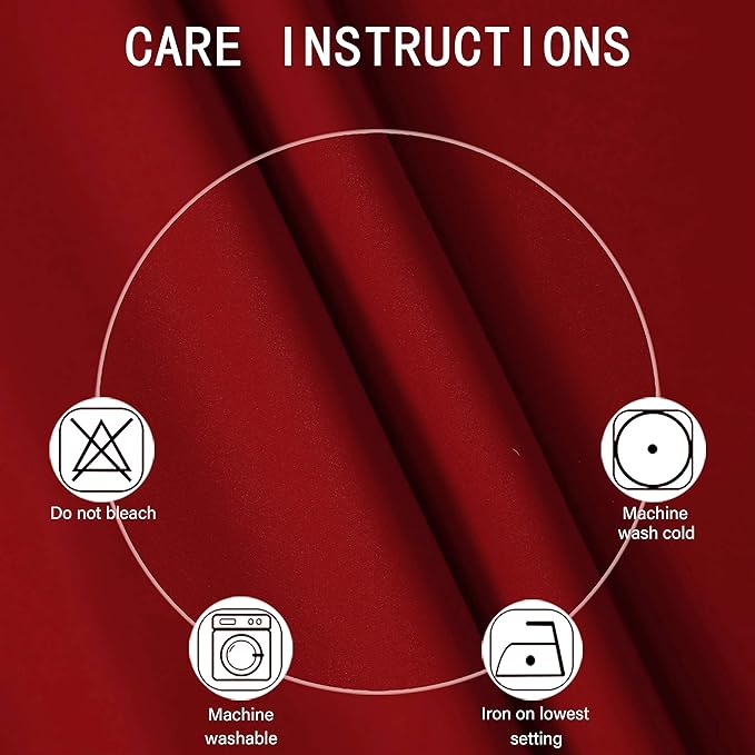 LEMOMO Blackout Curtains 66 x 95 inch/Red Curtains Set of 2 Panels/Thermal Insulated Room Darkening Bedroom Curtains