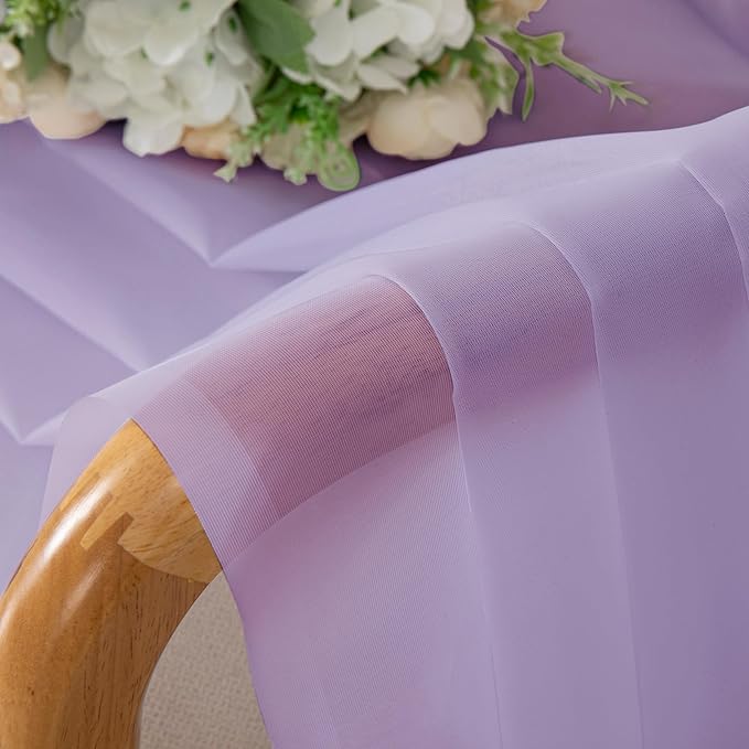 OWENIE Light Purple Sheer Curtains 90 Inches Long 2 Panels Set for Living Room Bedroom, Light Filtering Rod Pocket Clear Sheer Curtain 2Pcs, Each 42" W x 90" L,Lavender
