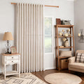 MYSKY HOME Natural Linen Curtains for Bedroom Living Room, Semi Sheer Curtains & Drapes 84 inches Length Farmhouse Country Style Back Tab Draperies for Sliding Glass Door, 100" Wide, 1 Panel