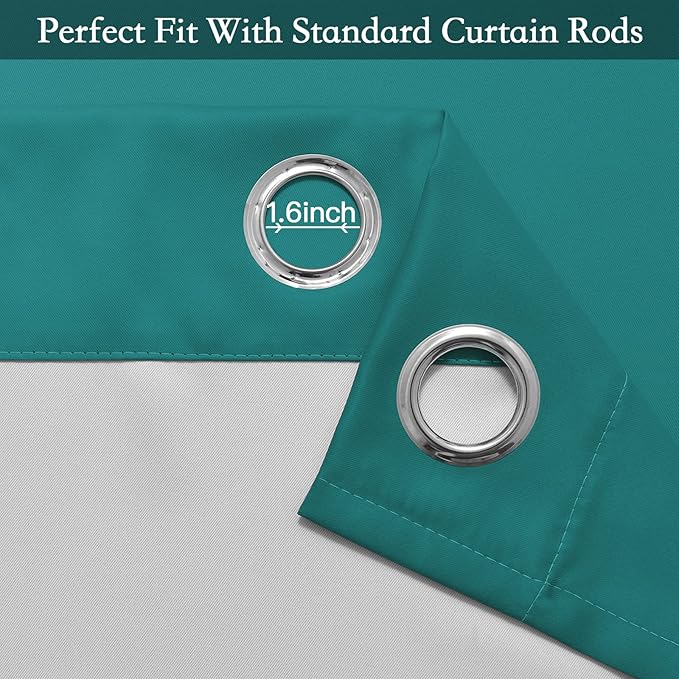 SimpleHome Ombre Room Darkening Curtains 54 inches Length for Bedroom,Grommet Gradient Light Blocking Teal Gradient Window Curtains for Living Room,2 Panels, 52x54 inches