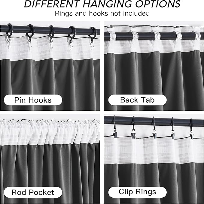 RYB HOME Grey Velvet Curtains 72 inches with Hook Belt, Soft Fabric Room Darkening Thermal Insulated Luxurious Home Decor Curtains for Living Room Bedroom, W 52" x L 72", 2 Panels Set