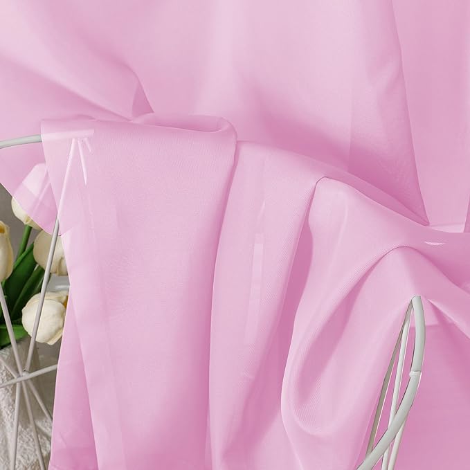 Aiyufeng Pink Sheer Curtain Window Drapes