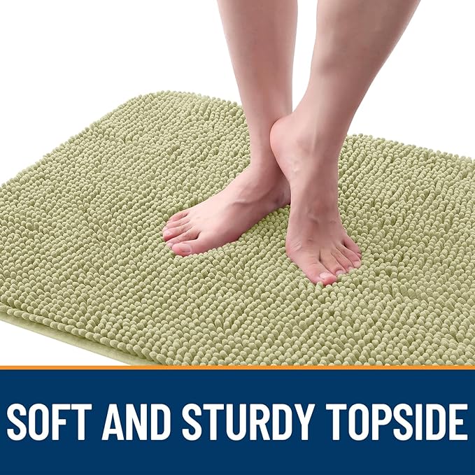 OLANLY Dog Door Mat for Muddy Paws 32x20, Absorbs Moisture and Dirt, Absorbent Non-Slip Washable Doormat, Quick Dry Chenille Mud Mat for Dogs, Entry Indoor Entryway Carpet for Inside Floor, Vanilla