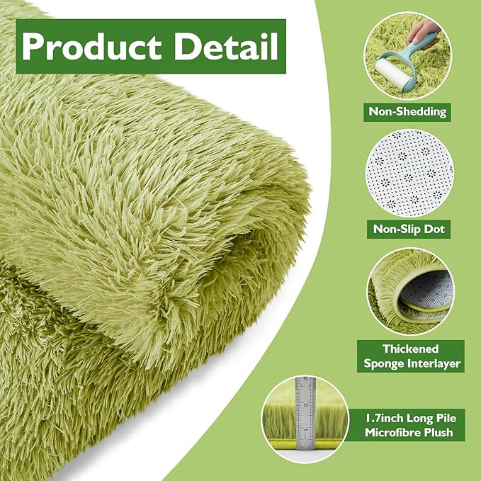 yulidayang Fluffy Round Area Rugs for Bedroom,5'X5'Shag Circle Area Rugs for Living Room,Non Slip Fuzzy Plush Rug for Kids Room Boys Girls Room and Dorm Home Decor Rug