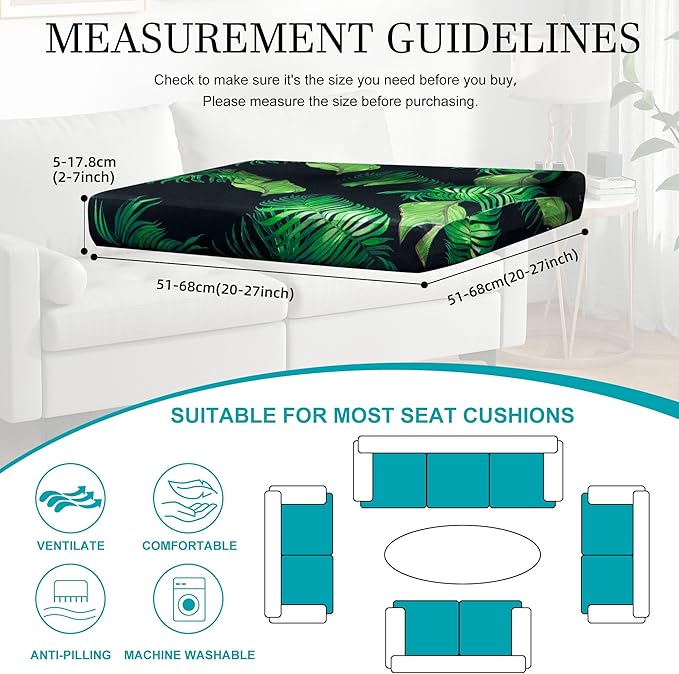 12Pcs Stretch Patio Cushion Covers,Outdoor Couch Covers Replacement,Outdoor Couch & Sofa Slipcovers,for Patio Furniture Cushion Covers,Washable Reusable urniture Protector (Summer,Cover Only)