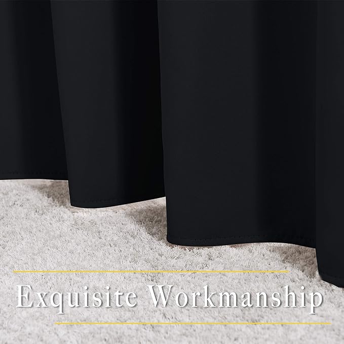 NICETOWN Black Out Cafe Curtains 48 inch Long 2 Panels Burg - Solid Thermal Insulated Grommet Light Reducing Curtains & Drapes for Bathroom/Nursery (W37 x L48, 2 Panels)
