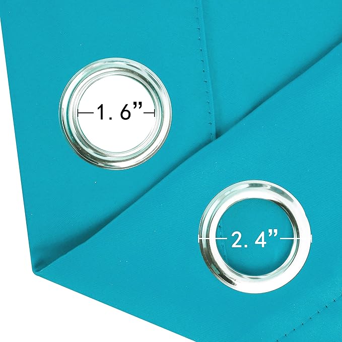 LEMOMO Teal Thermal Blackout Curtains/42 x 95 Inch/Set of 2 Panels Room Darkening Curtains for Bedroom