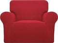 Easy-Going Stretch Chair Sofa Slipcover 1-Piece Couch Sofa Cover Furniture Protector Soft with Elastic Bottom for Kids, Pet. Spandex Jacquard Fabric Small Checks (Chair, Christmas Red)