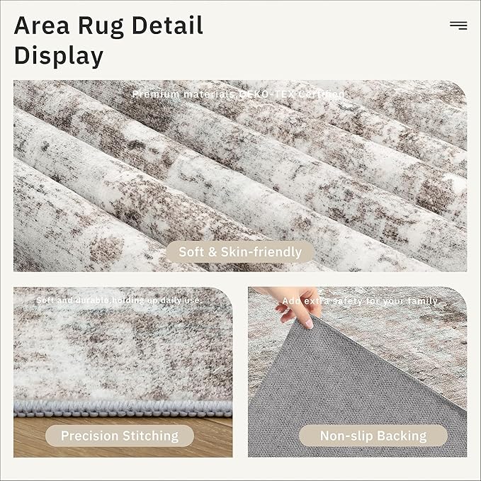 Runner Rug 2x5 Washable Non-Slip Kitchen Runner Rugs for Bathroom Laundry Room Pink/Grey Vintage Floor Carpet Runners for Hallway Entryway