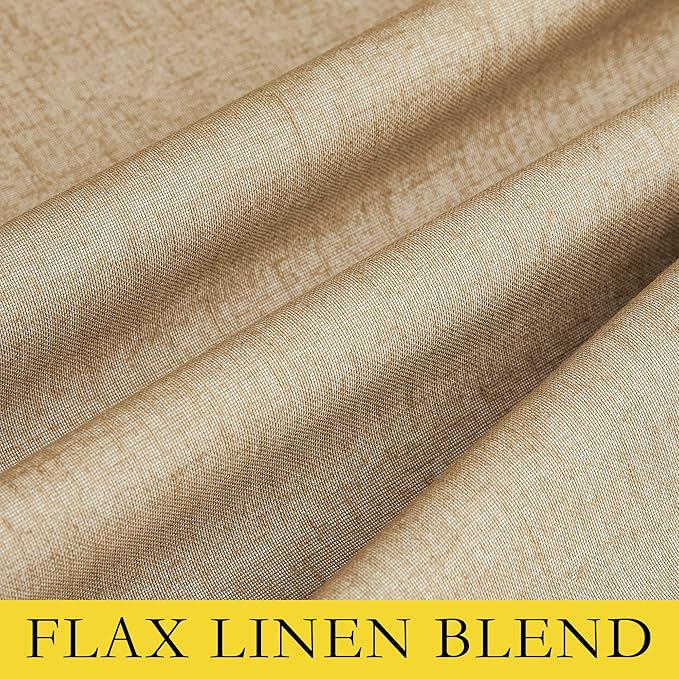 NICETOWN Full Shade Curtain Panels, 62 x 63 inch, Camel, Pair of Energy Smart & Noise Blocking Out Blackout Drapes for Dining Room Window, Thermal Insulated Guest Room Lined Window Dressing