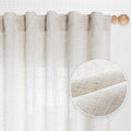 MYSKY HOME Linen Curtains for Sliding Glass Door, Back Tab Semi Sheer Curtain Panels Extra Long Floor Length Drapes Linen Texture Soft Touch Country Curtains, 50x120 Inch, Linen, Set of 2