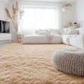 OLANLY 8x9 Machine Washable Large Area Rugs for Living Room, Bedroom, Soft Fluffy Shaggy Bedside Rug, Indoor Floor Carpet for Kids Girls and Boys, Dorms, Nursery, Home Decor Aesthetic, Beige