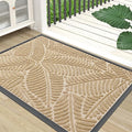 Colorxy Waterproof Doormat, Sturdy Natural Rubber Front Indoor Mat, Non Slip Low Profile Indoor Outdoor Door Mats, Stain and Fade Resistant Floor Mat, Easy Clean Patio Entrance Mat, 36''x24'', Beige