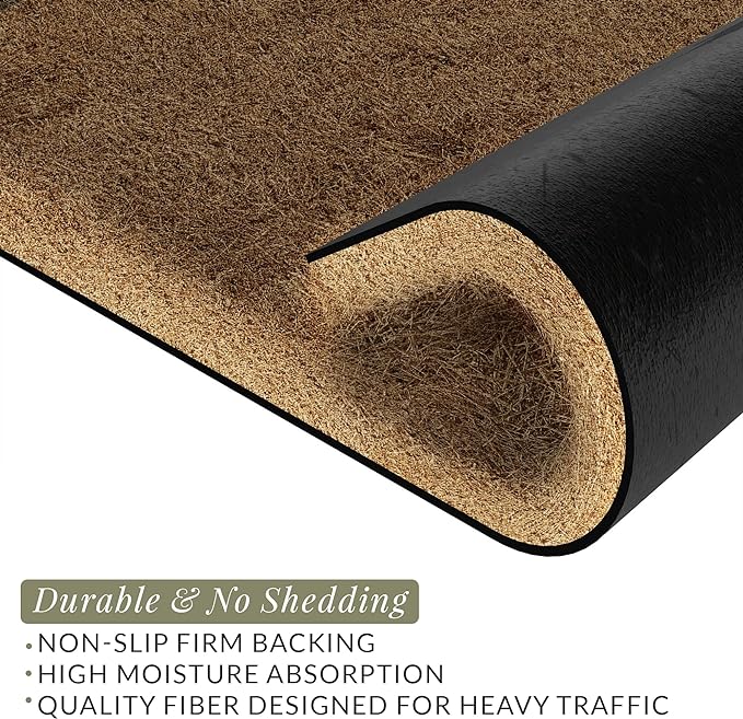 Barnyard Designs Doormat Welcome Mat for Outdoors, Large Front Door Entrance Mat, Brown (Welcome to Our Home, 30x17)