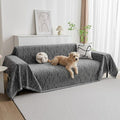 MYSKY HOME Couch Covers for Sofa, Dog Couch Cover Protector, Dark Grey Lines Sofa Covers for Sectional L Shape, Pets Couch Throw Cover Washable Durable Large Couch Cover for Dogs, Cats, 91"X118"