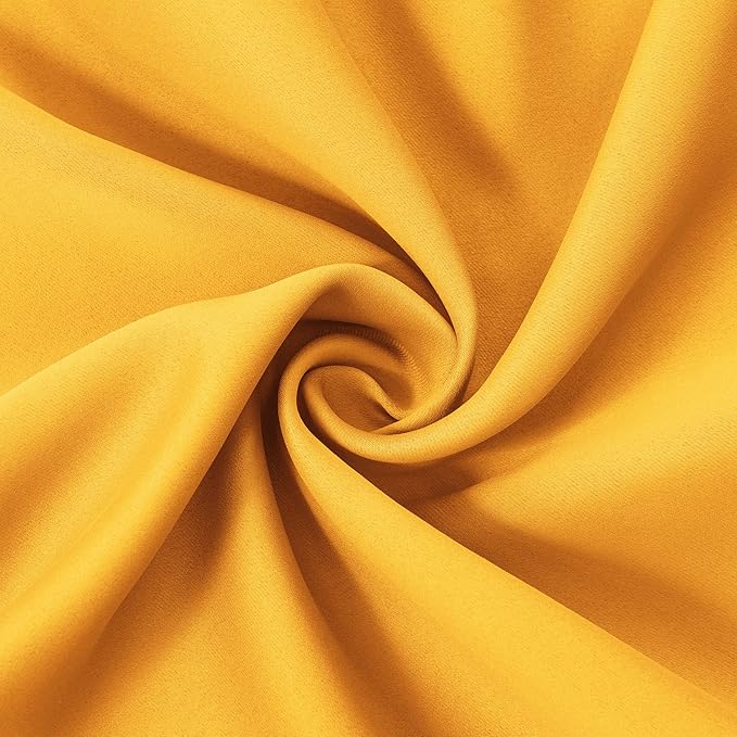 LEMOMO Yellow Thermal Blackout Curtains/42 x 63 Inch/Set of 2 Panels Room Darkening Curtains for Bedroom