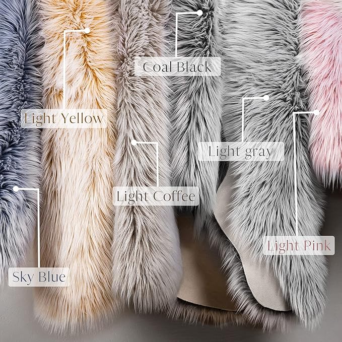 Ashler Faux Fur Rug, Fluffy Shaggy Area Rug Ultra Soft 6 x 9 Feet Rectangle Fur Rug Frosted Bottom Pink Fuzzy Rug Machine Washable Shag Rug, Nursery Decor Throw Rugs for Bedroom, Living Room