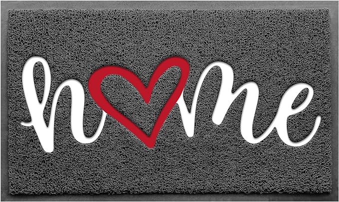 BeneathYourFeet Door Mat, Welcome Mat Low Profile Floor Mat Front Doormat Indoor and Outdoor Doormat Non Slip Rugs for Entryway, Patio, High Traffic Areas (32"x20", Grey-Home)