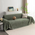 MYSKY HOME Couch Covers for 2 Cushion Couch Sofa, Chenille L Shape Sectional Couch Cover - Pet-Friendly, Machine Washable, Non-Slip Sofa Protector for Dogs, Kids, 71"x118", Moss Green