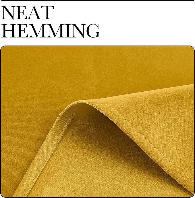 NICETOWN Gold Curtains 84 inches Long Blackout for Bedroom, Grommet Thermal Drapes Room Darkening Window Treatments for Living Room, W52 x L84, 2 Panels