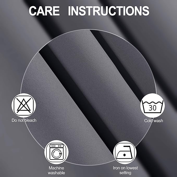 LEMOMO Grey Thermal Blackout Curtains/42 x 63 Inch/Set of 2 Panels Room Darkening Curtains for Bedroom
