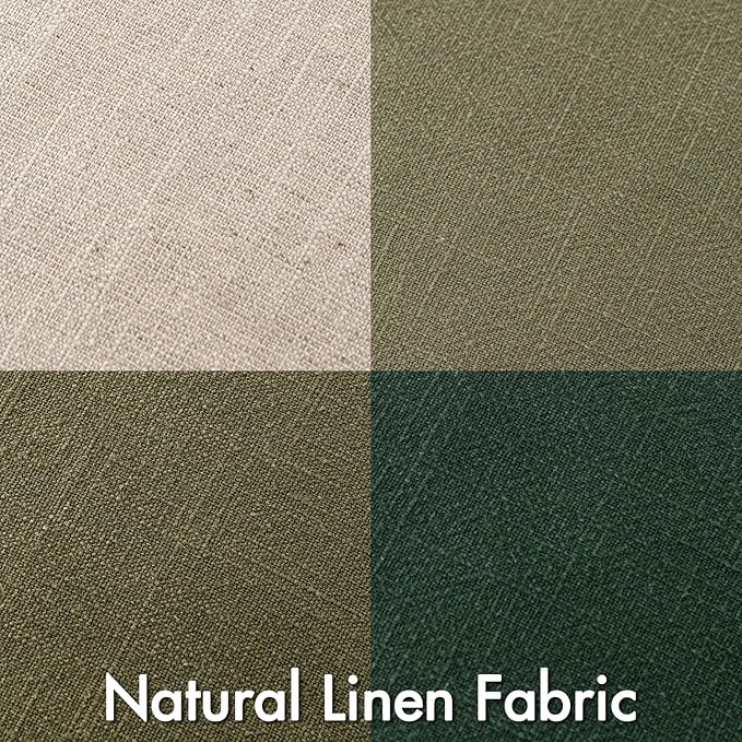 MIULEE Neutral Green Linen Pillow Covers Pack of 4 Decorative Natural Solid Throw Pillow Covers Accent Boho Farmhouse Couch Pillowcases Modern Spring Home Decor for Living Room Bed Sofa 18x18 Inch