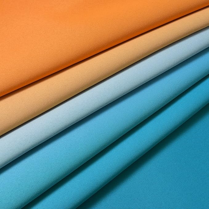 Yakamok Ombre Orange and Blue Curtains for Bedroom, Gradient Room Darkening Curtains, Grommet Thermal Insulated Light Blocking Window Drapes/Curtain for Living Room,52 x 63 Inch,2 Panels