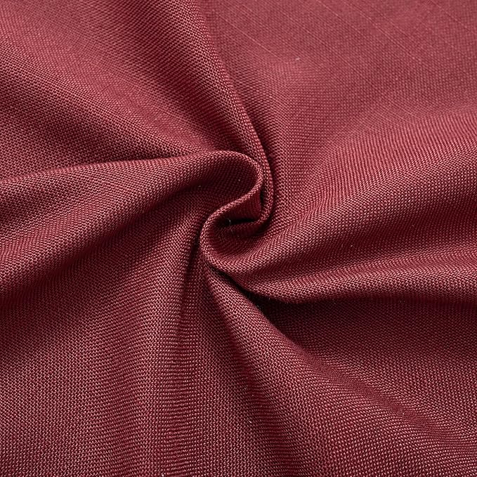 Burgundy Curtains for Living Room Back Tab Modern Farmhouse Semi Sheer Burgundy Curtains 120 inches Long 2 Panels Set Muted Neutral Window Curtain for Dining Room Bedroom 52x120