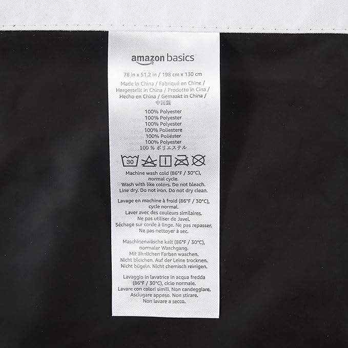 Amazon Basics Portable Blackout Curtain Shade with Suction Cups, Noise Reducing, Energy Saving, 50"W x 78"L, White, 2-Pack