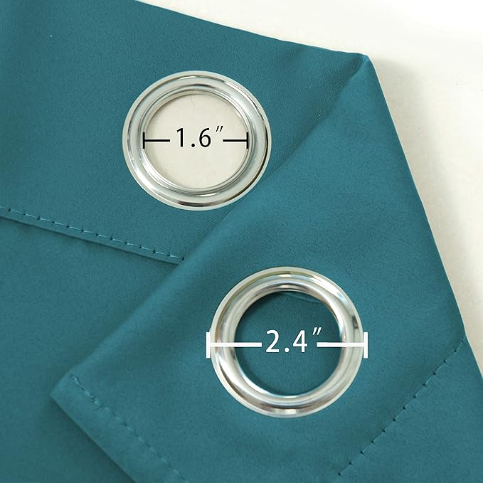 LEMOMO Blackout Curtains 66 x 84 inch/Sea Teal Curtains Set of 2 Panels/Thermal Insulated Room Darkening Bedroom Curtains