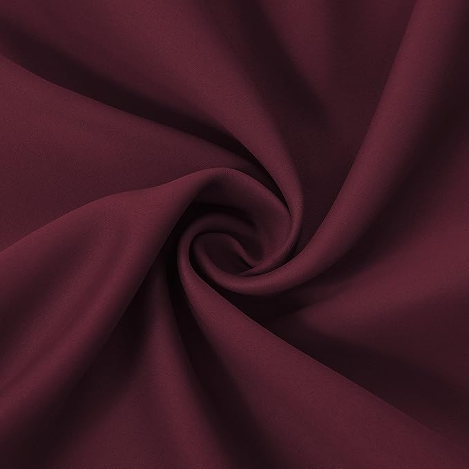LEMOMO Burgundy Red Thermal Blackout Curtains/38 x 84 Inch/Set of 2 Panels Room Darkening Curtains for Bedroom
