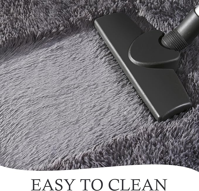 Chicrug Soft Runner Rugs for Bedroom Living Room Plush Fluffy Rug 2x10 Feet, Shag Furry Area Rug Carpet Non Shedding for Nursery Children Kids Girls Room Home Decorative, Coal Grey