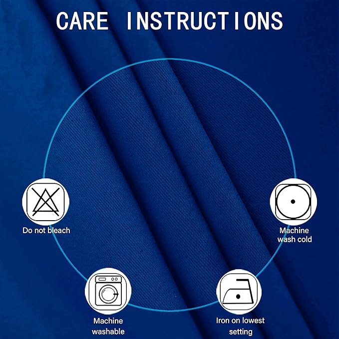 LEMOMO Blackout Curtains 52 x 95 inch/Royal Blue Curtains Set of 2 Panels/Thermal Insulated Room Darkening Bedroom Curtains