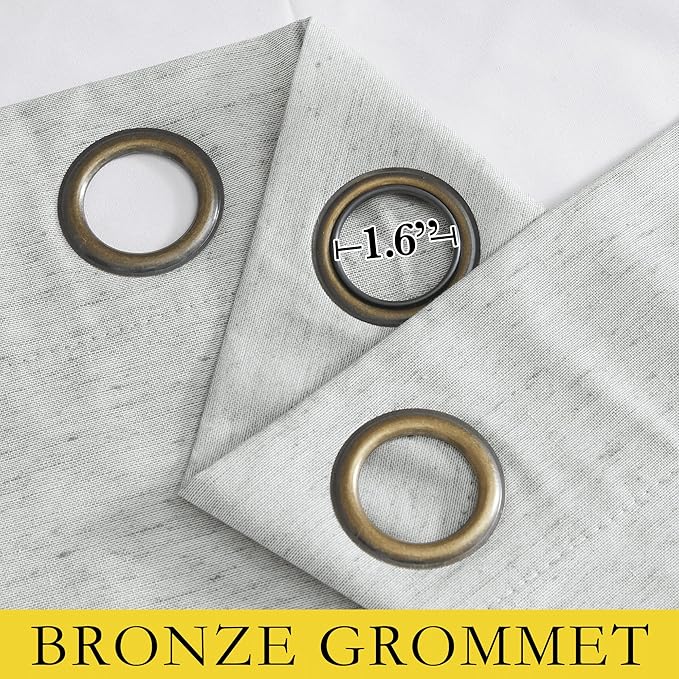NICETOWN Grey Full Shade Curtain Panels, 62 x 63 inch, Pair of Energy Smart & Noise Blocking Out Blackout Drapes for Dining Room Window, Thermal Insulated Guest Room Lined Window Dressing