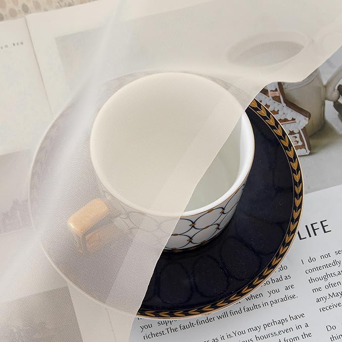 Chyhomenyc Cream Sheer Curtains 72 Inch Length 2 Panels, Light Filtering Top Dual Rod Pocket Voile Window Curtain Drapes for French Door, Bedroom Living and Children Room, Each 42W x 72L
