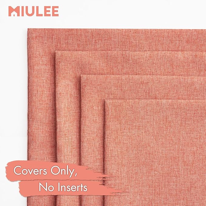 MIULEE Pack of 4 Decorative Outdoor Throw Pillow Covers Linen Waterproof Pillow Covers Spring Farmhouse Cushion Cases for Patio Garden Tent Balcony Couch Sofa 16x16 inch Coral Red