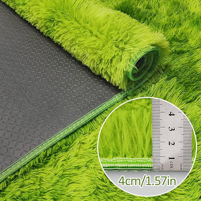 Green Tie-Dyed Rug for Living Room 8x10 Fluffy Area Rug Mat Bedside Throw Rug for Bedroom Kids Room Boys Teens Nursery Baby Dorm Office Home Decor Aesthetic Carpets