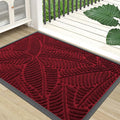 Colorxy Waterproof Doormat, Sturdy Natural Rubber Front Indoor Mat, Non Slip Low Profile Indoor Outdoor Door Mats, Stain and Fade Resistant Floor Mats, Easy Clean Patio Entry Mat, 36''x24'', Burgundy