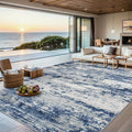 Area Rugs 9x12 Living Room - Washable Rug Modern Abstract Soft Large Neutral Non-Slip Carpet Indoor Floor Thin Carpets for Bedroom Dining Room Farmhouse Nursery Home Office Blue Gray