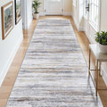 Large Runner Rugs for Hallway 4x18: Non-Slip Washable Wide Carpet - Soft Low-Pile Stain and Spill Resistant Rug for Entryway Living Room Dining Room Balcony Garage Office Beige Grey