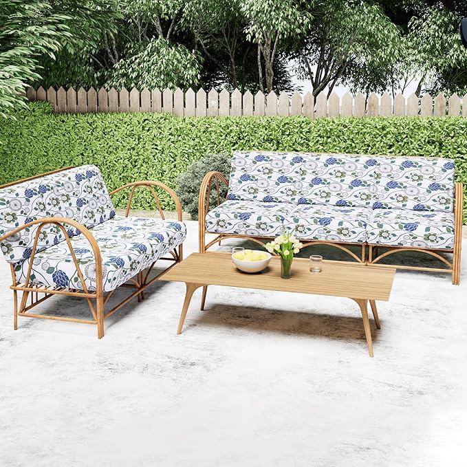 Smiry Printed Couch Cushion Covers, Stretch Soft Couch Covers for Sofa, Washable Non-Slip Sofa Slipcover Furniture Protector for Indoor and Outdoor (1 Pack, Light Green)