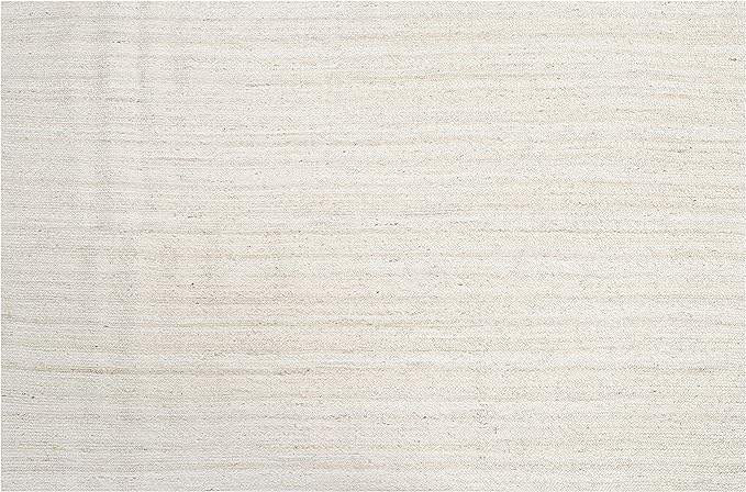 Hausattire Hand Woven Jute Braided Area Rug, 10’x14’ – Off White, Reversible Boho Rugs for Kitchen, Living Room, Bedroom I Farmhouse Decorative Floor Rug, 120x168 Inches