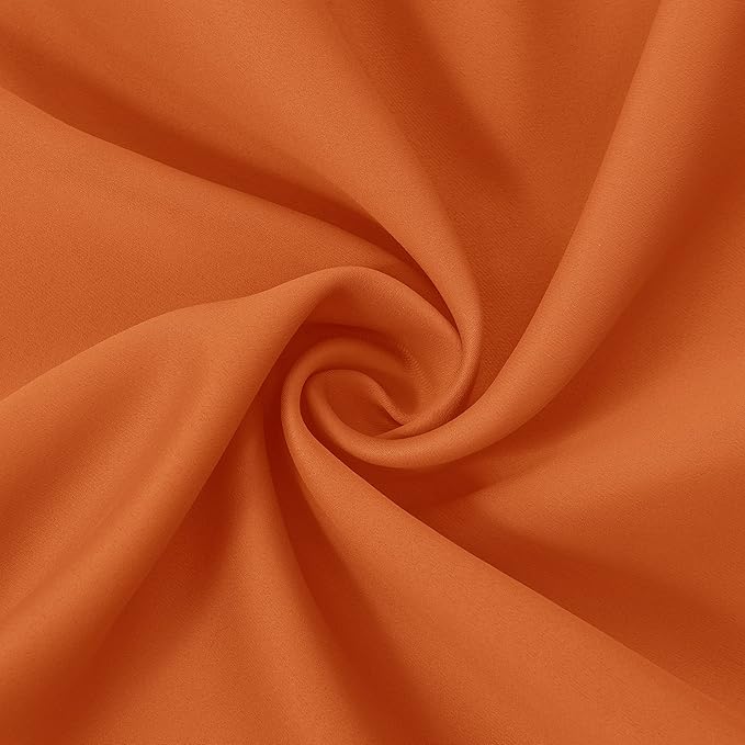 LEMOMO Orange Blackout Curtains 52 x 63 Inch Length/Set of 2 Curtain Panels/Thermal Insulated Room Darkening Blackout Curtains for Bedroom