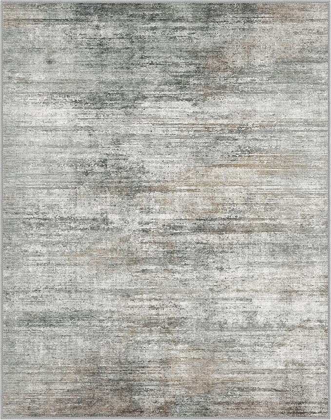 BEIMO Area Rugs 5x7 for Living Room Bedroom, Modern Abstract Machine Washable Rug, Large Soft Low Pile Floor Cover with Non Slip Backing for Dining Room, Ash Gray Brown