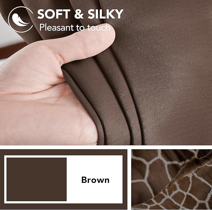 Deconovo Blackout Curtains, Thermal Insulated, W42 x L54 2 Panels, Back Tab, Machine Washable, Room-Darkening Drapes for Bedroom/Living Room Brown