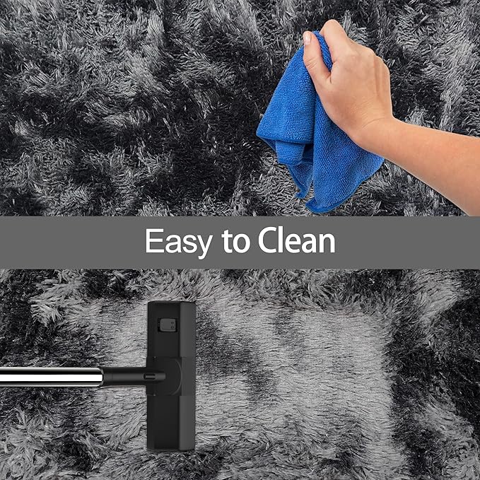 Small Tie-Dyed Area Rug for Bedroom 3x5 Mini Black Grey Fluffy Rug Mat Bedside Throw Rug for Kids Room Boys Teens Nursery Baby Dorm Living Room Home Decor Aesthetic Carpets