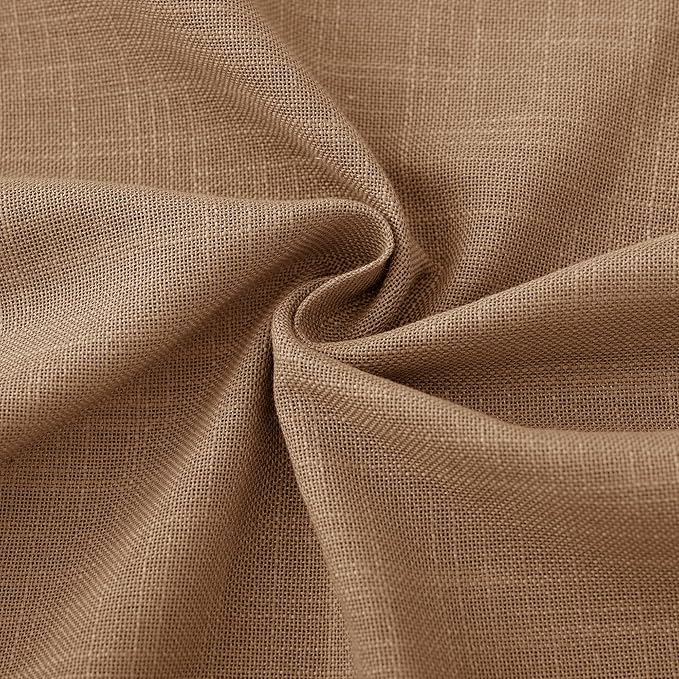 Brown Curtains for Living Room Back Tab Modern Farmhouse Semi Sheer Curtains 144 inches Long 2 Panels Set Muted Neutral Window Curtain for Dining Room Bedroom 52x144