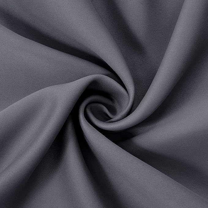 LEMOMO Grey Blackout Curtains/52 x 45 Inch/Set of 2 Panels Room Darkening Short Curtains