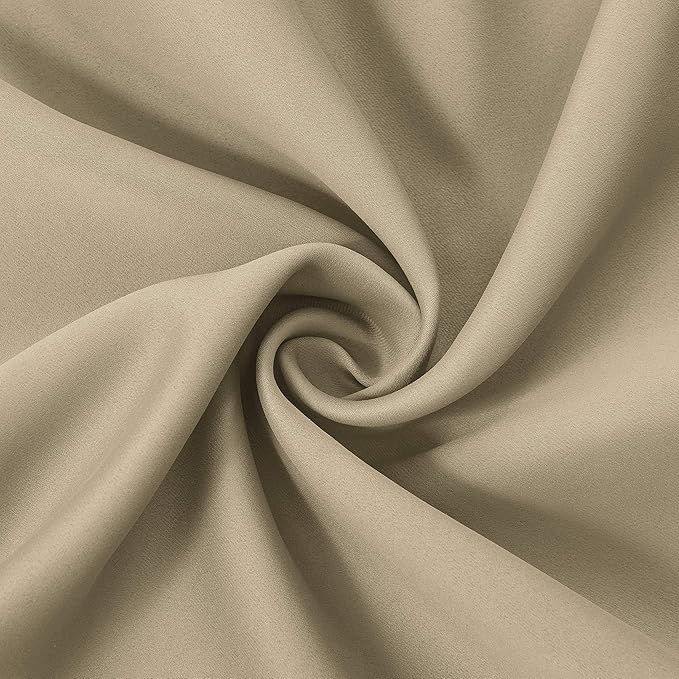LEMOMO Beige Blackout Curtains/42 x 84 Inch/Set of 2 Panels Room Darkening Curtains for Bedroom