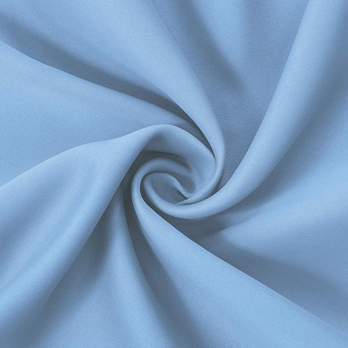 LEMOMO Sky Blue Thermal Blackout Curtains/38 x 63 Inch/Set of 2 Panels Room Darkening Curtains for Bedroom